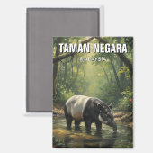 Malaysia Taman Negara Malayan Tapir Magnet (Vorderseite/Rückseite)