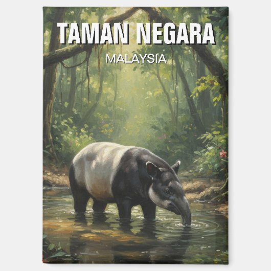 Malaysia Taman Negara Malayan Tapir Magnet (Vorderseite)