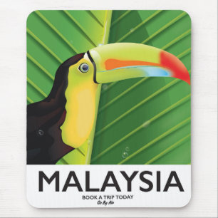 Malaysia Toucan Reiseplakat Mousepad