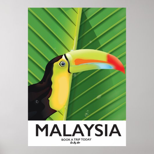 Malaysia Toucan Reiseplakat Poster (Vorne)
