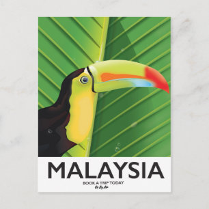 Malaysia Toucan Reiseplakat Postkarte