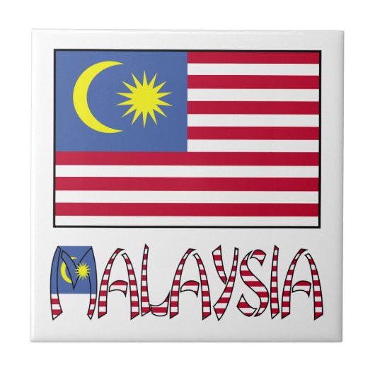 Malaysia und malaysische Flagge Fliese (Vorderseite)