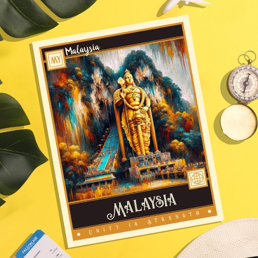 Malaysia | Vintage Malerei Postkarte