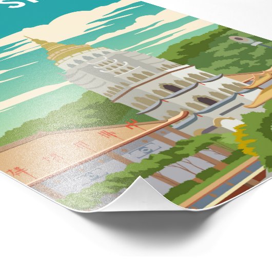 Malaysia Vintages Minimal Retro Travel Poster (Ecke)