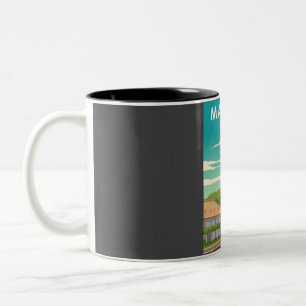 Malaysia Vintages Minimal Retro Travel Poster Zweifarbige Tasse