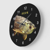 Malaysian Golden Arowana Große Wanduhr (Winkel)
