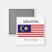 Malaysianische Flagge Magnet (Vorderseite/Rückseite)