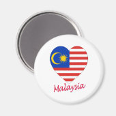 Malaysias Flaggenherz Magnet (Vorderseite/Rückseite)