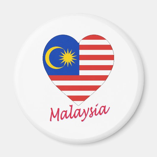 Malaysias Flaggenherz Magnet (Vorne)