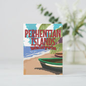 Malaysias Vintage Reiseplakat Postkarte (Stehend Vorderseite)