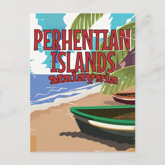 Malaysias Vintage Reiseplakat Postkarte (Vorderseite)