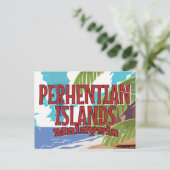 Malaysias Vintage Reiseplakat Postkarte (Stehend Vorderseite)