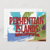Malaysias Vintage Reiseplakat Postkarte (Vorne/Hinten)