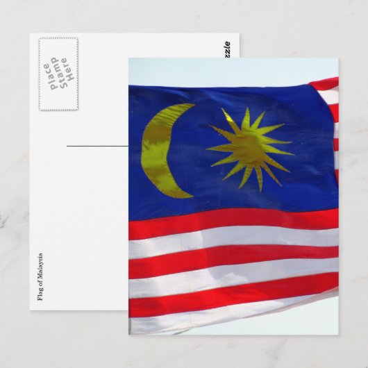 Malaysienflagge Postkarte (Vorne/Hinten)