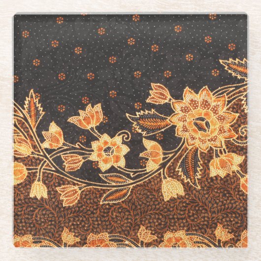 Malaysisch-indonesische Batik Art Beauty Glasuntersetzer (Vorderseite)