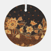 Malaysisch-indonesische Batik Art Beauty Ornament Aus Glas (Rückseite)