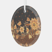 Malaysisch-indonesische Batik Art Beauty Ornament Aus Glas (Vorderseite links)