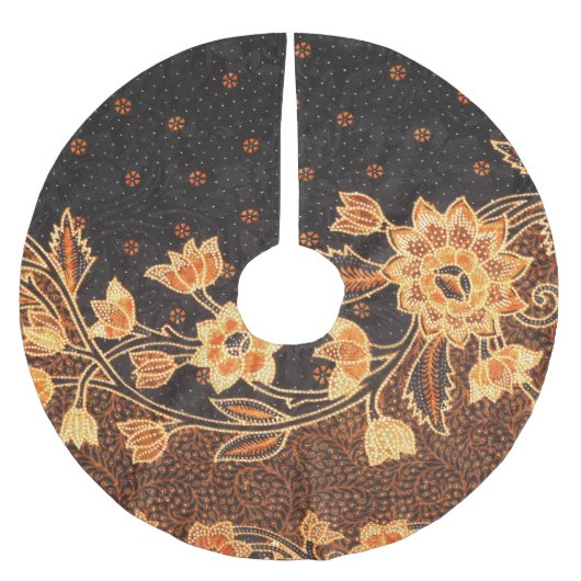 Malaysisch-indonesische Batik Art Beauty Polyester Weihnachtsbaumdecke (Vorderseite)