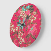 Malaysisch-indonesische Batik Art Pattern Große Wanduhr (Winkel)
