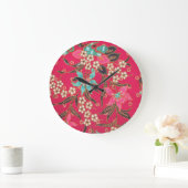 Malaysisch-indonesische Batik Art Pattern Große Wanduhr (Zuhause)