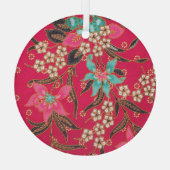 Malaysisch-indonesische Batik Art Pattern Ornament Aus Glas (Rückseite)