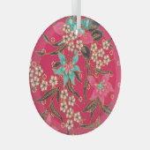 Malaysisch-indonesische Batik Art Pattern Ornament Aus Glas (Vorderseite Rechts)