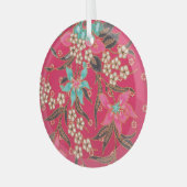 Malaysisch-indonesische Batik Art Pattern Ornament Aus Glas (Vorderseite links)
