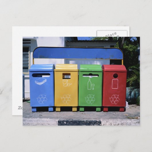 Malaysisch Recycelnd Bins Postkarte (Vorne/Hinten)