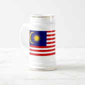 Malaysische Flagge Bierglas (Vorderseite Links)
