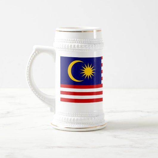 Malaysische Flagge Bierglas (Links)