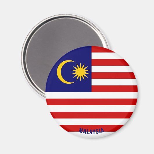 Malaysische Flagge Charming Patriotic Magnet (Vorderseite/Rückseite)