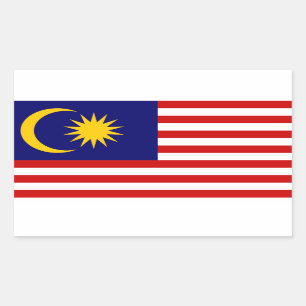 Malaysische Flagge, Flagge Rechteckiger Aufkleber