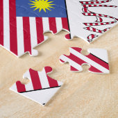 Malaysische Flagge geteert Schwarze Personalisieru Puzzle (Seite)