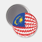 Malaysische Flagge Magnet (Vorderseite/Rückseite)