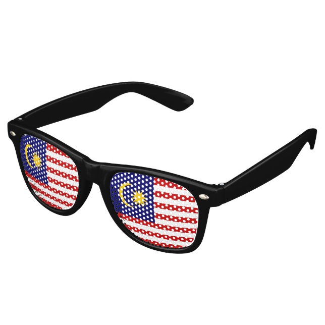 Malaysische Flagge Partybrille (Schrägansicht)