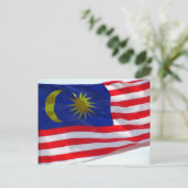 malaysische Flagge Postkarte (Stehend Vorderseite)
