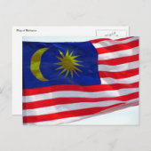 malaysische Flagge Postkarte (Vorne/Hinten)