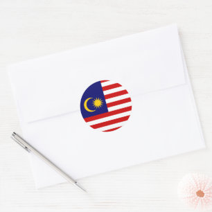Malaysische Flagge Runder Aufkleber