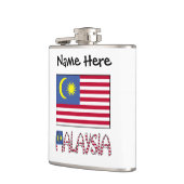 Malaysische Flagge Schwarze Personalisierung Flachmann (Links)
