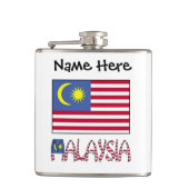 Malaysische Flagge Schwarze Personalisierung Flachmann (Vorderseite)