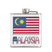 Malaysische Flagge Schwarze Personalisierung Flachmann (Rückseite)