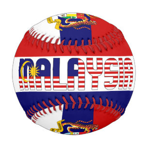 Malaysische Flagge und Wappen Patriotisch Baseball
