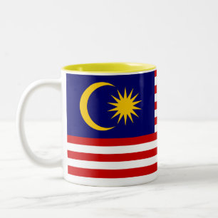 Malaysische Flagge Zweifarbige Tasse
