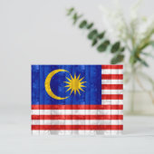 Malaysische Holzflagge Postkarte (Stehend Vorderseite)