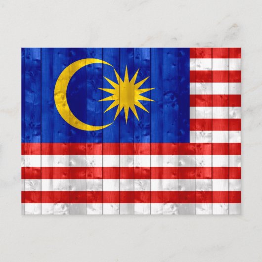 Malaysische Holzflagge Postkarte (Vorderseite)