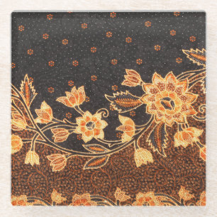 Malaysische indonesische Batik-Kunst-Schönheit Glasuntersetzer