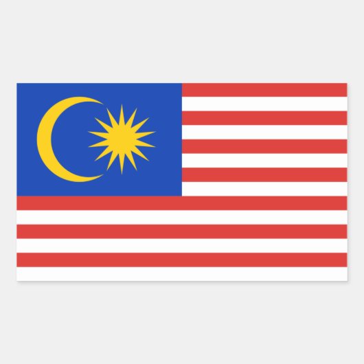 malaysische/malaiische Flagge Rechteckiger Aufkleber (Vorderseite)