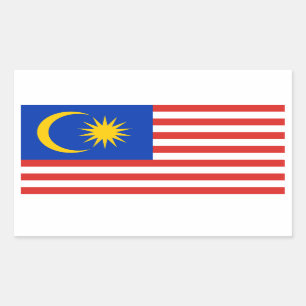 malaysische/malaiische Flagge Rechteckiger Aufkleber