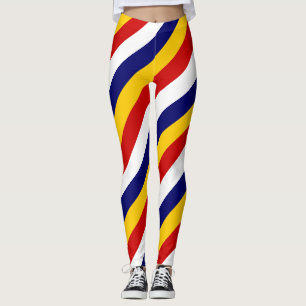 Malaysische Nationalflagge Farben Diagonale Streif Leggings