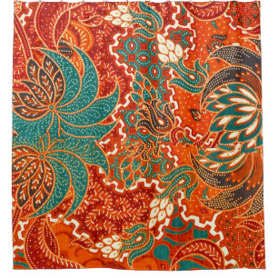 Malaysischer Batik: Schönes Kunstmuster. Duschvorhang